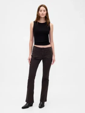 Twill-Hose mit niedriger Leibhöhe, lang und schmal geschnitten