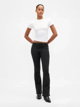 Twill-Hose mit niedriger Leibhöhe, lang und schmal geschnitten