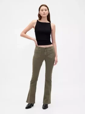 Twill-Hose mit niedriger Leibhöhe, lang und schmal geschnitten