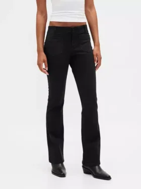 Twill-Hose mit niedriger Leibhöhe, lang und schmal geschnitten