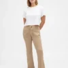 Twill-Hose mit niedriger Leibhöhe, lang und schmal geschnitten