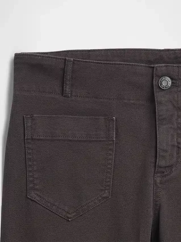 Twill-Hose mit niedriger Leibhöhe, lang und schmal geschnitten