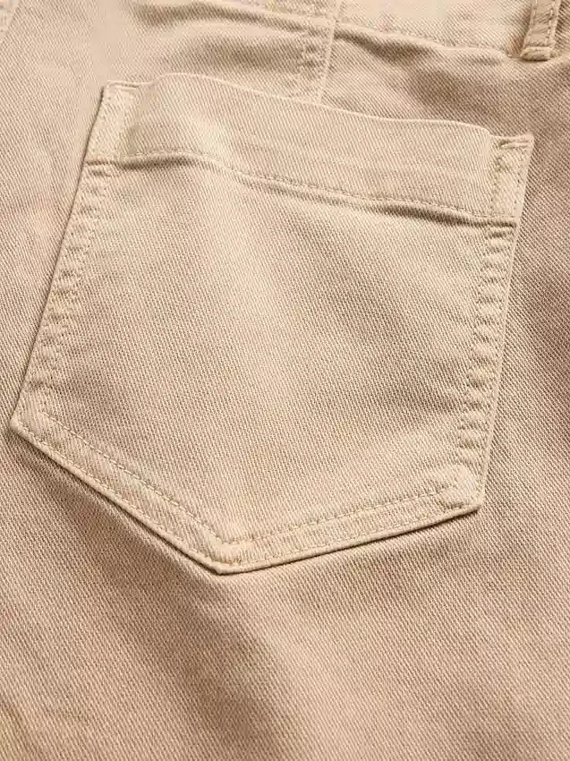 Twill-Hose mit niedriger Leibhöhe, lang und schmal geschnitten