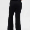 Twill-Hose mit niedriger Leibhöhe und ausgestelltem Bein