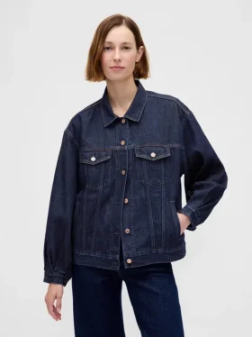 Ultraweiche, übergroße Icon-Jeansjacke mit Ballonärmeln