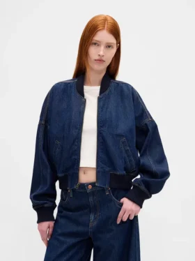 Ultraweiche Denim-Bomberjacke