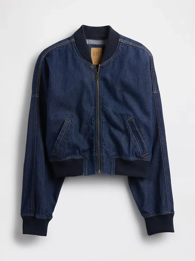 Ultraweiche Denim-Bomberjacke