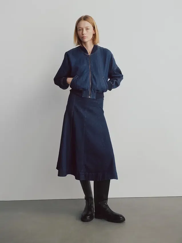 Ultraweiche Denim-Bomberjacke