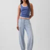 Ultraweiche Denim-Jogginghose mit weitem Bein