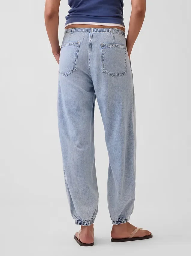 Ultraweiche Denim-Jogginghose mit weitem Bein