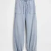 Ultraweiche Denim-Jogginghose mit weitem Bein