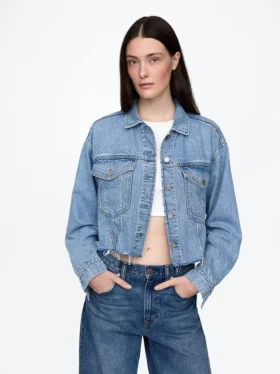 Ultraweiche Icon-Denim-Crop-Jacke