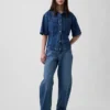 Ultraweiches Denim-Hemd mit Taschen