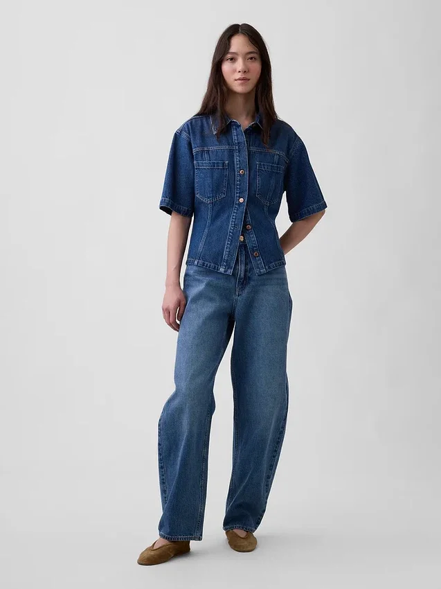 Ultraweiches Denim-Hemd mit Taschen
