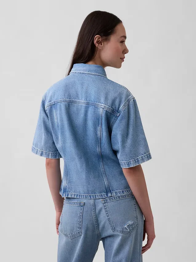Ultraweiches Denim-Hemd mit Taschen