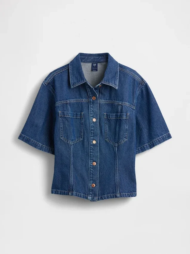Ultraweiches Denim-Hemd mit Taschen