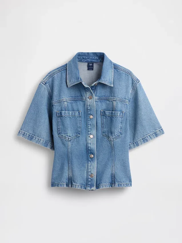 Ultraweiches Denim-Hemd mit Taschen