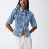 Ultraweiches Denim-Hemd mit Taschen