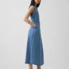 Ultraweiches Denim-Maxi-Hemdkleid