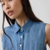 Ultraweiches Denim-Maxi-Hemdkleid