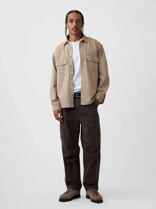 Ultraweiches Denim-Utility-Hemd in lockerer Passform