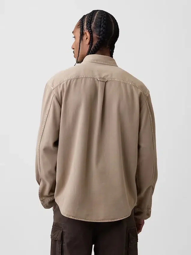 Ultraweiches Denim-Utility-Hemd in lockerer Passform