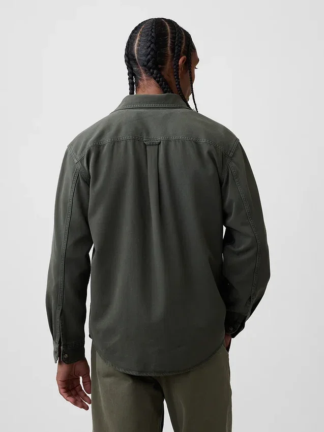 Ultraweiches Denim-Utility-Hemd in lockerer Passform