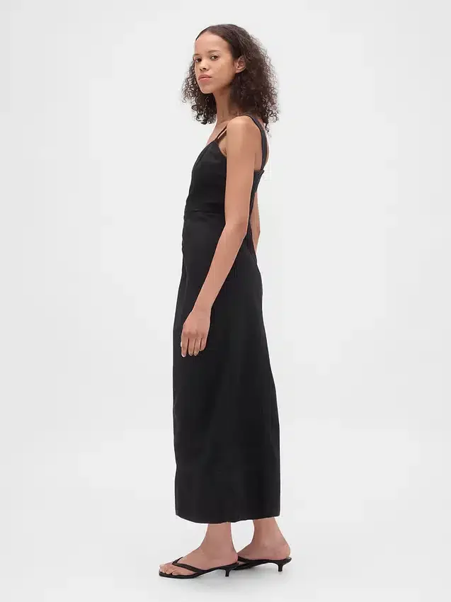 Ultraweiches Maxi-Kleid aus Denim mit Reißverschluss vorne