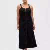 Ultraweiches Maxi-Kleid aus Denim mit Reißverschluss vorne
