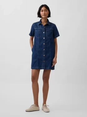 Ultraweiches Mini-Jeanshemdkleid