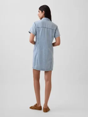 Ultraweiches Mini-Jeanshemdkleid
