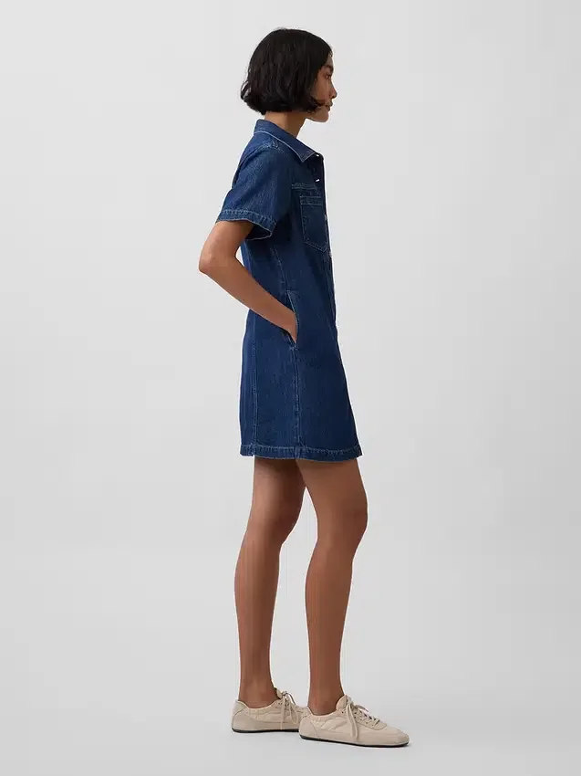 Ultraweiches Mini-Jeanshemdkleid