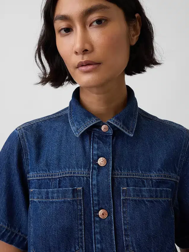Ultraweiches Mini-Jeanshemdkleid