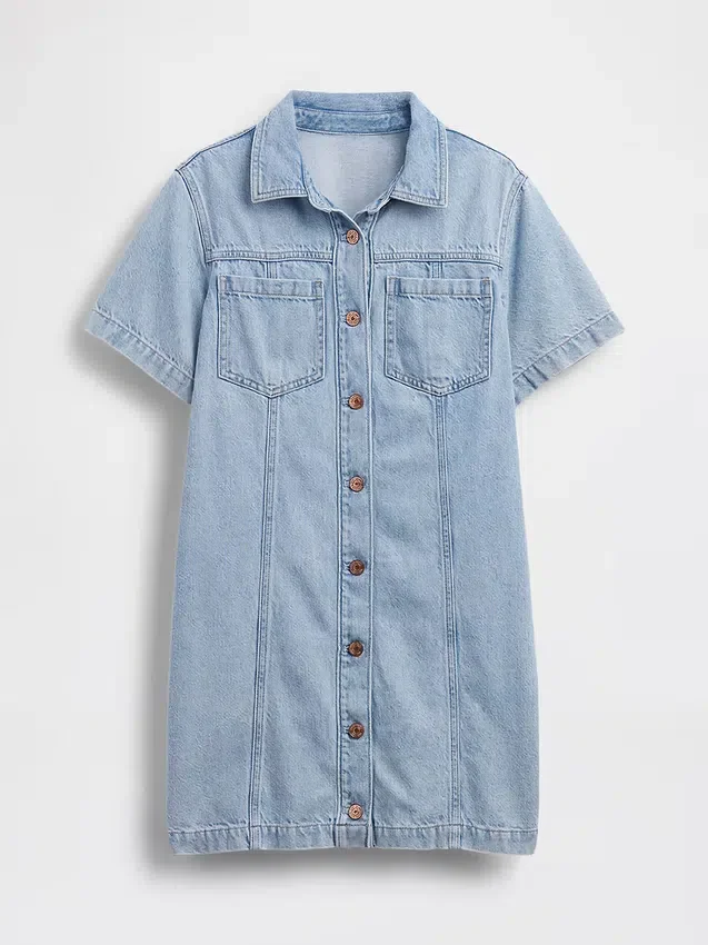 Ultraweiches Mini-Jeanshemdkleid