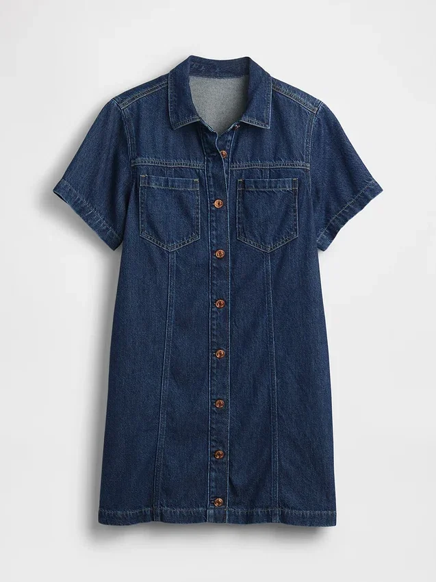 Ultraweiches Mini-Jeanshemdkleid