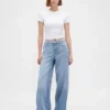Ultrweiche Baggy-Jeans mit mittlerer Leibhöhe