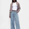 Ultrweiche Baggy-Jeans mit mittlerer Leibhöhe