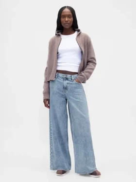 Ultrweiche Baggy-Jeans mit mittlerer Leibhöhe