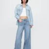 Ultrweiche Baggy-Jeans mit mittlerer Leibhöhe
