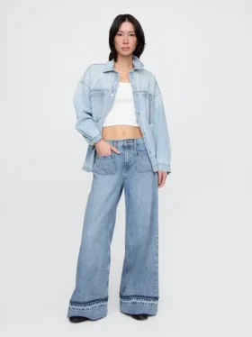 Ultrweiche Baggy-Jeans mit mittlerer Leibhöhe