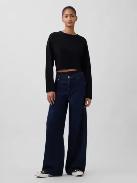 Ultrweiche Baggy-Jeans mit mittlerer Leibhöhe