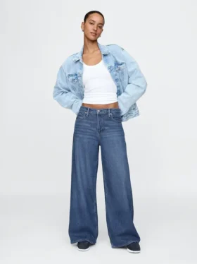 Ultrweiche Baggy-Jeans mit mittlerer Leibhöhe