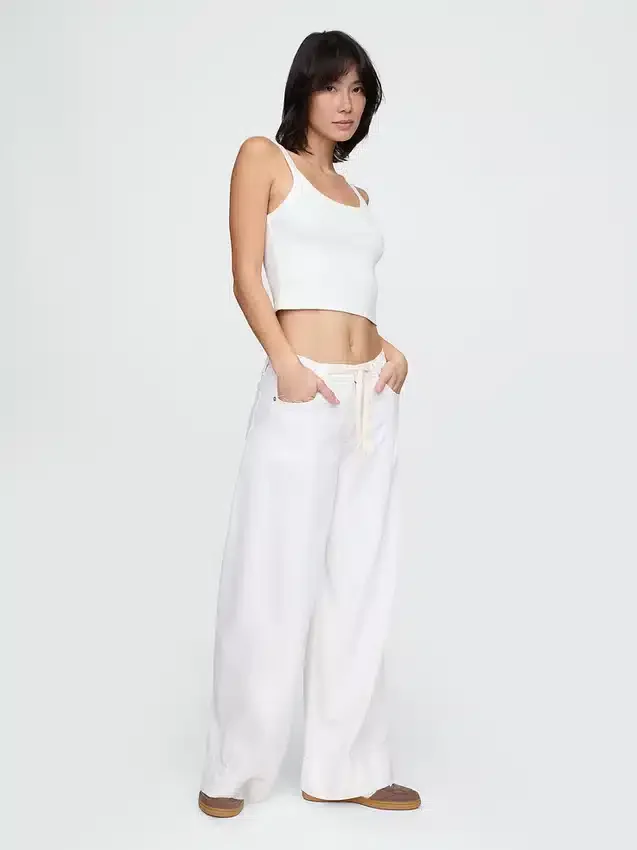 Ultrweiche Baggy-Jeans mit mittlerer Leibhöhe
