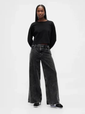 Ultrweiche Baggy-Jeans mit mittlerer Leibhöhe