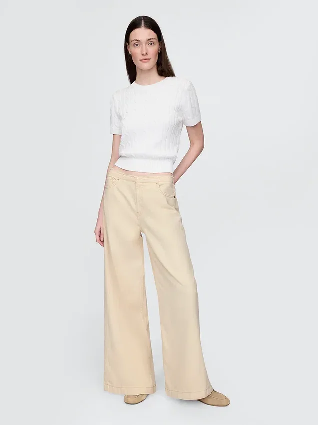 Ultrweiche Baggy-Jeans mit mittlerer Leibhöhe