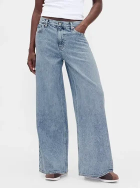 Ultrweiche Baggy-Jeans mit mittlerer Leibhöhe