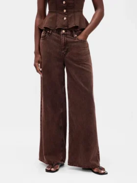Ultrweiche Baggy-Jeans mit mittlerer Leibhöhe