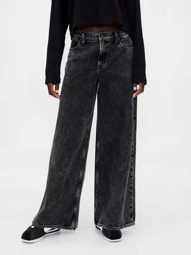 Ultrweiche Baggy-Jeans mit mittlerer Leibhöhe