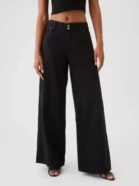 Ultrweiche Baggy-Jeans mit mittlerer Leibhöhe