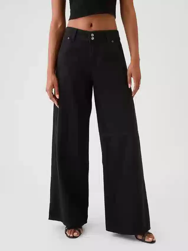 Ultrweiche Baggy-Jeans mit mittlerer Leibhöhe